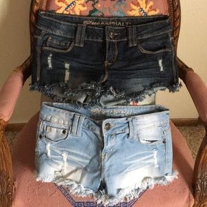 Lot of 2 Blue Asphalt Jean Shorts Size 5